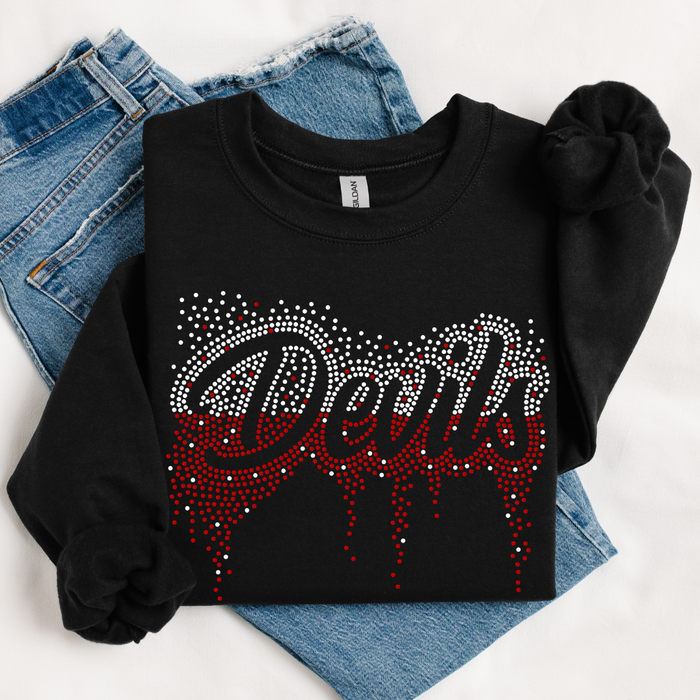 Devils Ombre Drip RHINESTONE TRANSFER