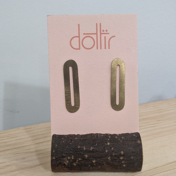 Dottir Mini Loop Earrings | Brass