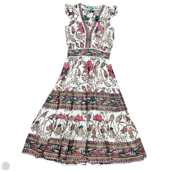 Dress Casual Maxi By Bell In Pink & White, Size: S