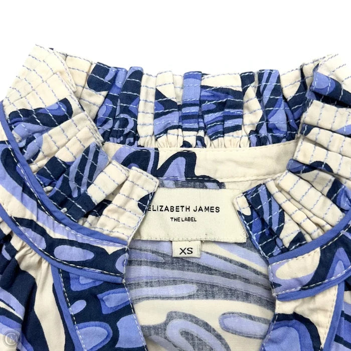 Dress Casual Maxi By Elizabeth James In Blue & Cream, Size: Xs
