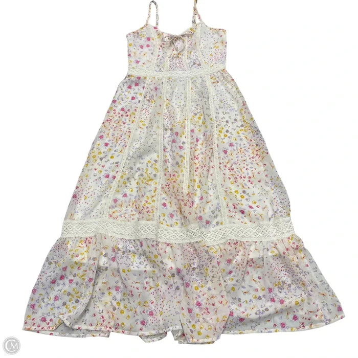 Dress Casual Maxi By Jessica Simpson In White & Yellow, Size: Xs