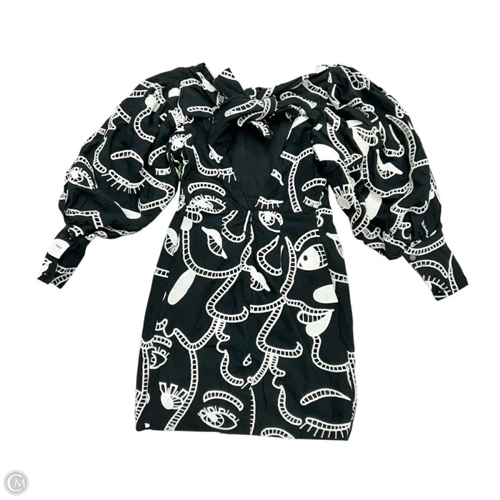 Dress Casual Short By Farm Rio In Black & White, Size: Xxs