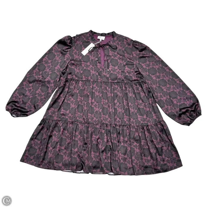 Dress Casual Short By J Flower In Black & Purple, Size: L