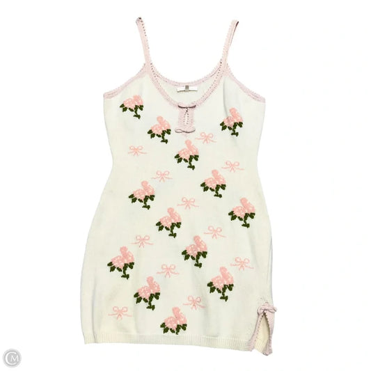 Dress Casual Short By Loveshackfancy In Pink & White, Size: Xl