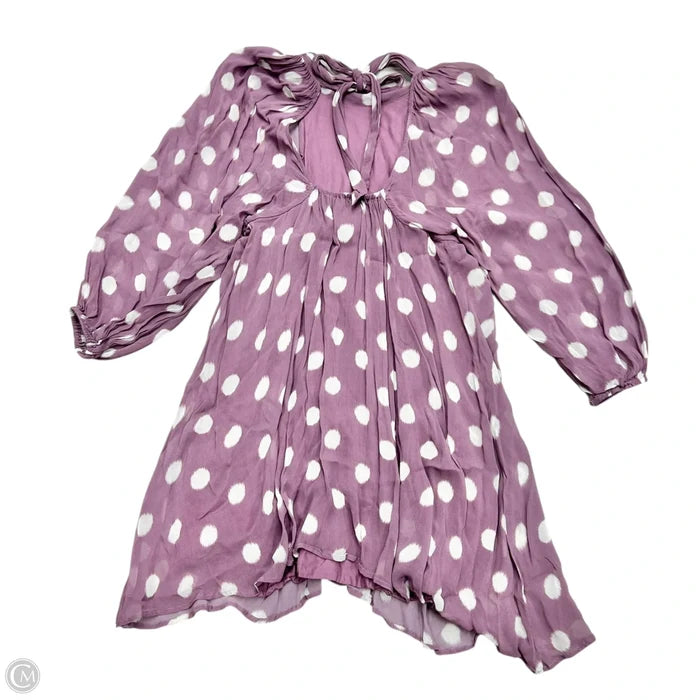 Dress Casual Short By Maeve In Purple & White, Size: S