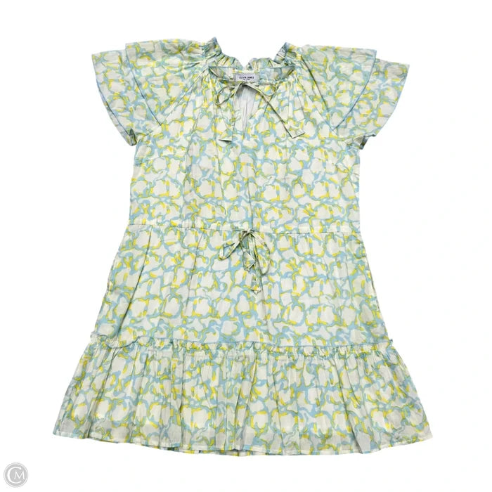 Dress Casual Short By Olivia James In Blue & Yellow, Size: S