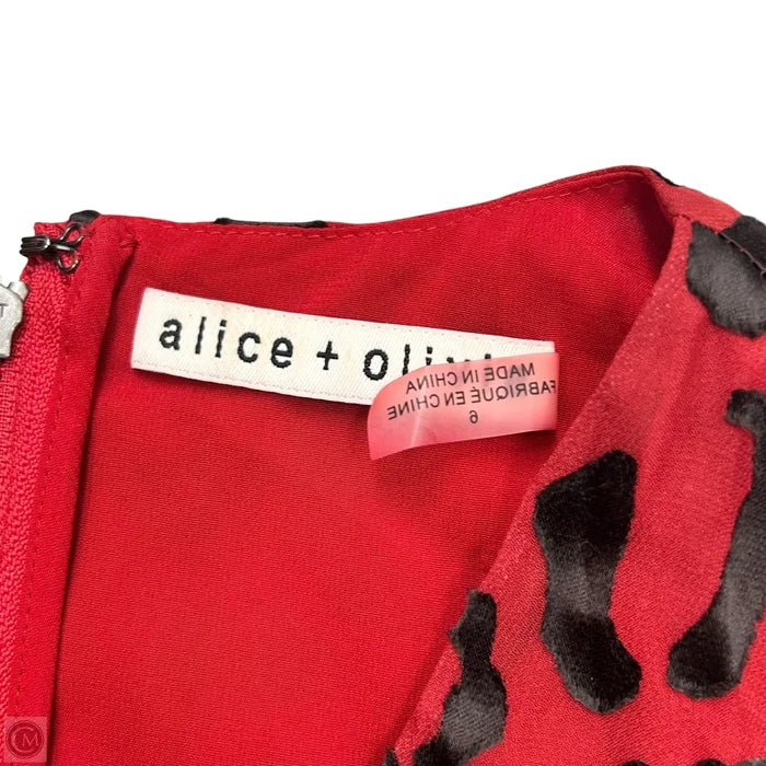 Dress Designer By Alice + Olivia In Black & Red, Size: S