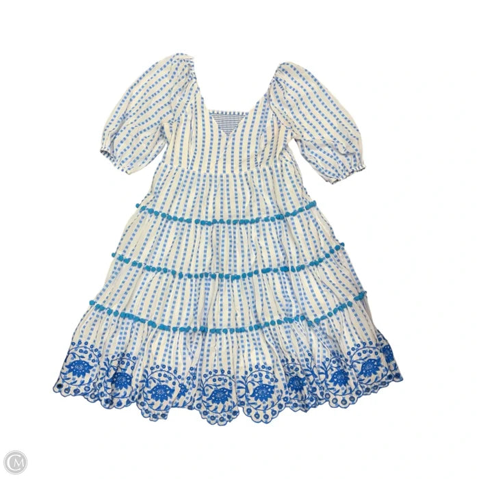 Dress Designer By Lilly Pulitzer In Blue & White, Size: L