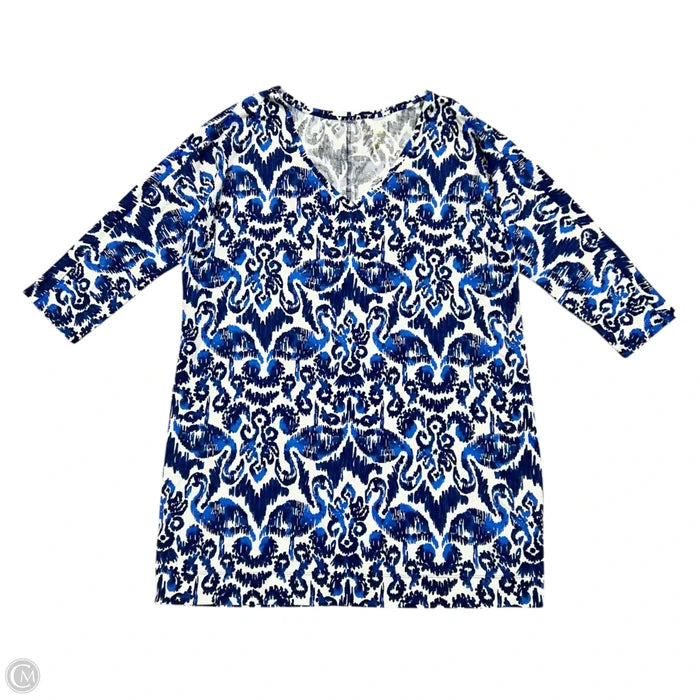 Dress Designer By Lilly Pulitzer In Blue & White, Size: Xl