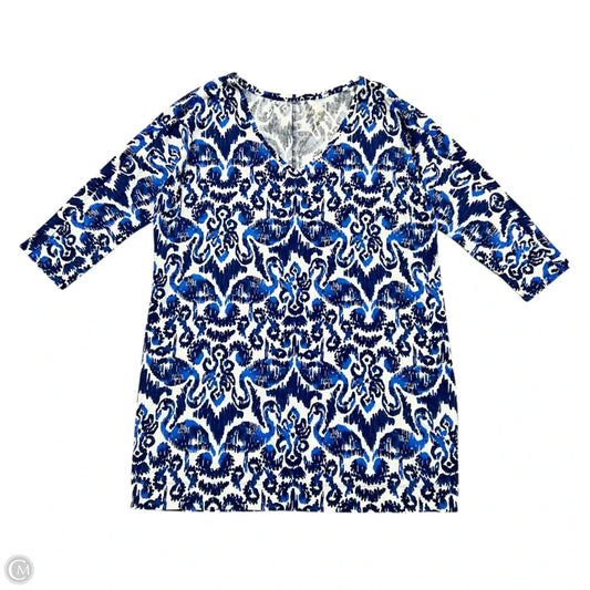 Dress Designer By Lilly Pulitzer In Blue & White, Size: Xl
