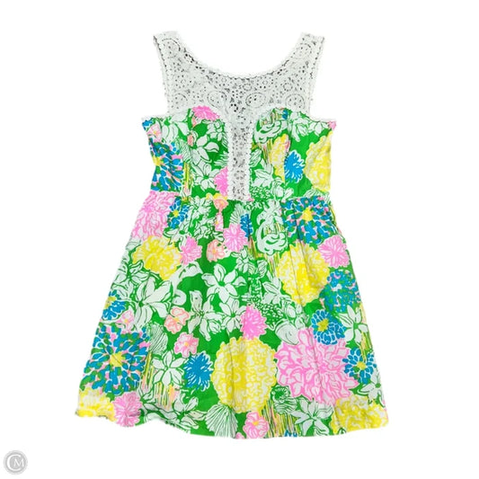 Dress Designer By Lilly Pulitzer In Green & Pink, Size: 6