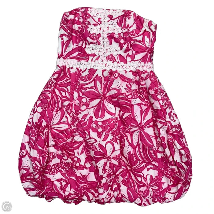 Dress Designer By Lilly Pulitzer In Pink & White, Size: M