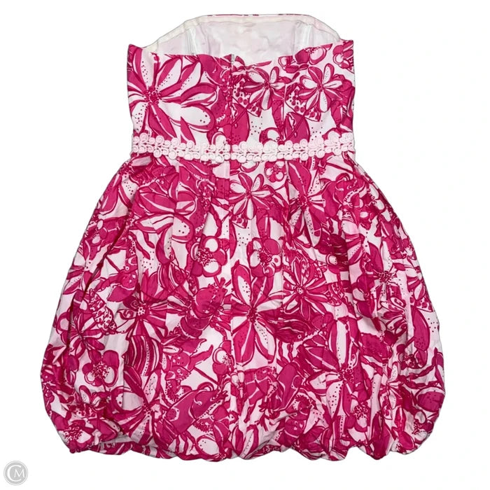 Dress Designer By Lilly Pulitzer In Pink & White, Size: M