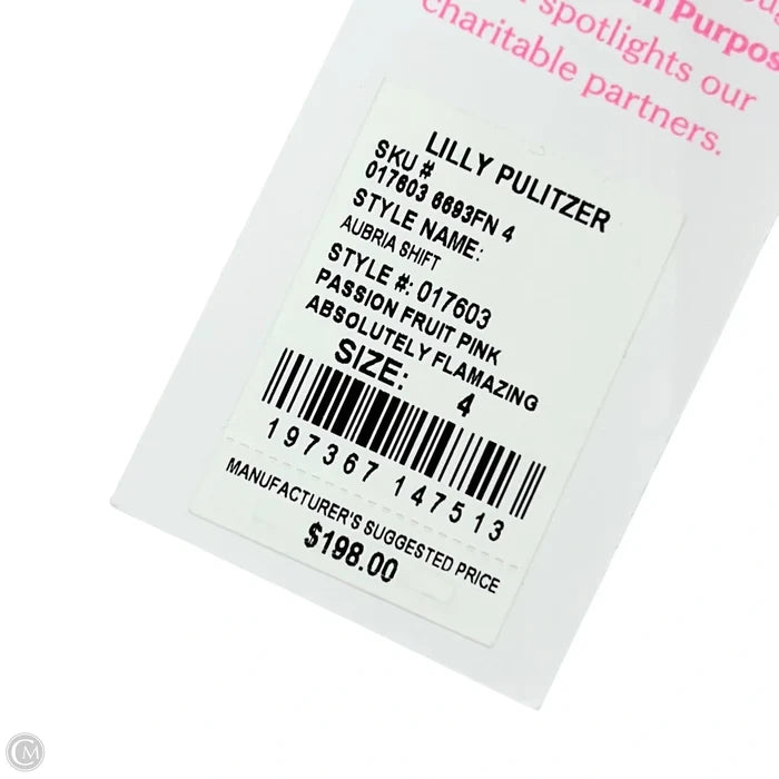 Dress Designer By Lilly Pulitzer In Pink & White, Size: S