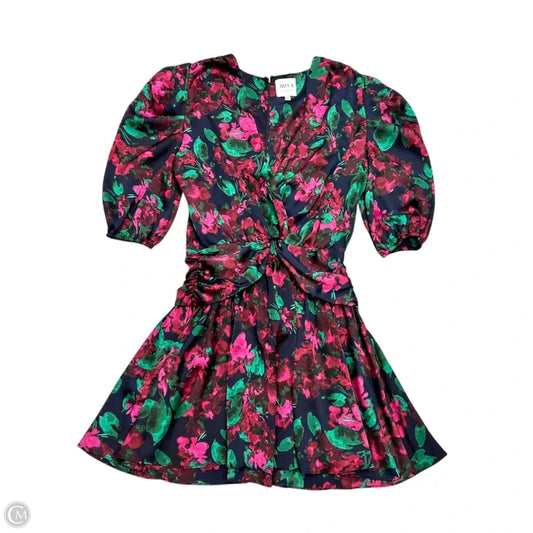 Dress Designer By Misa In Navy, Green & Pink, Size: Xs