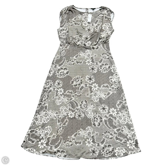 Dress Party Long By Banana Republic In Cream & Grey, Size: M