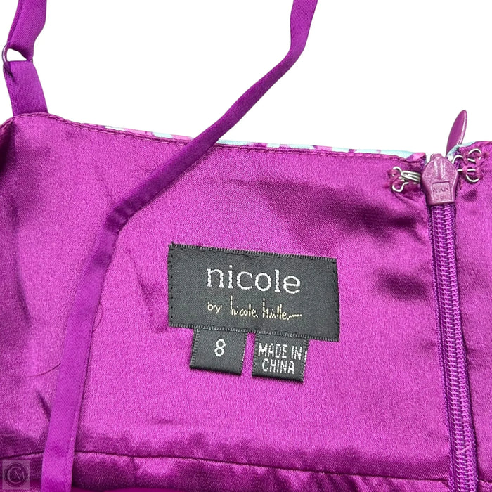 Dress Party Midi By Nicole Miller In Blue & Purple, Size: M
