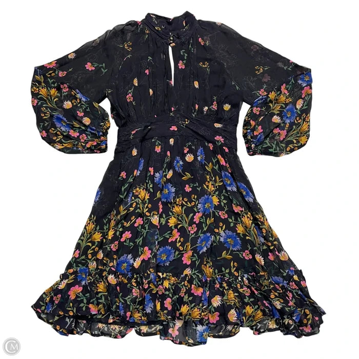 Dress Party Short By Anthropologie In Black & Pink, Size: S