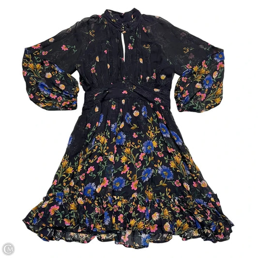 Dress Party Short By Anthropologie In Black & Pink, Size: S