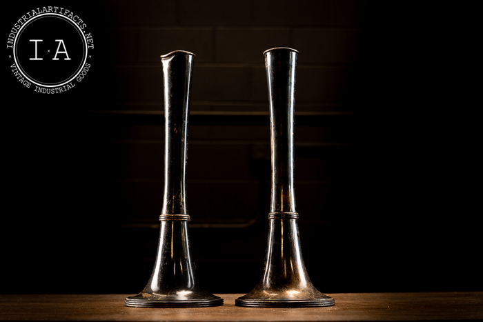 Early 20th Century Silver Soldered Candlestick Pair