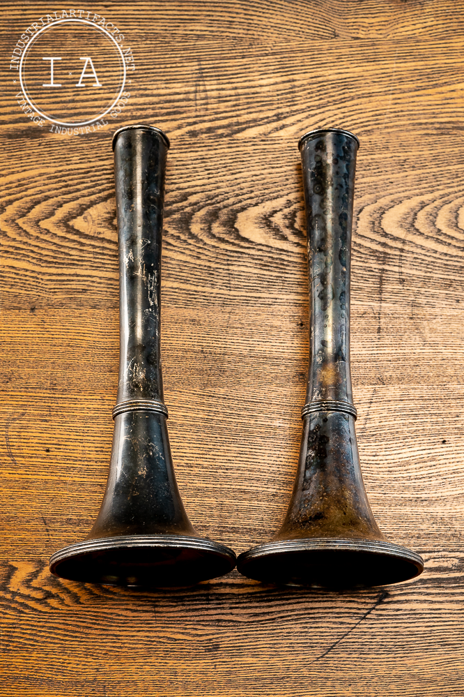 Early 20th Century Silver Soldered Candlestick Pair