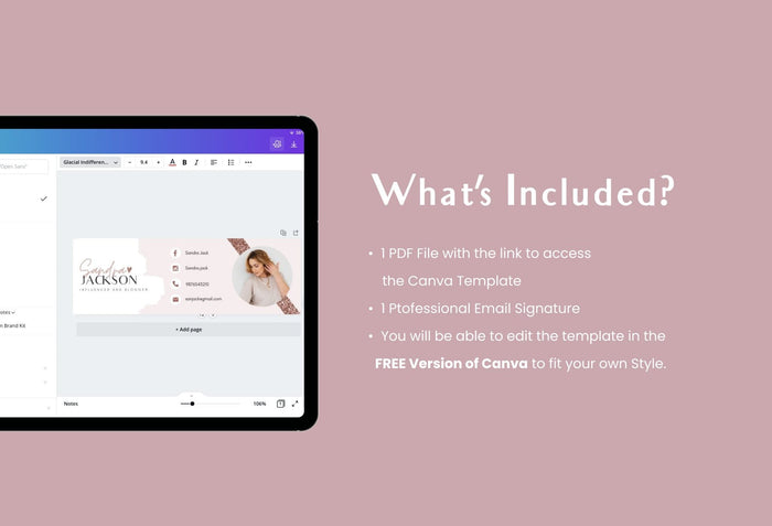 Ladystrategist Email Signature Template Editable Canva Template Rose Gold instagram canva templates social media templates etsy free canva templates