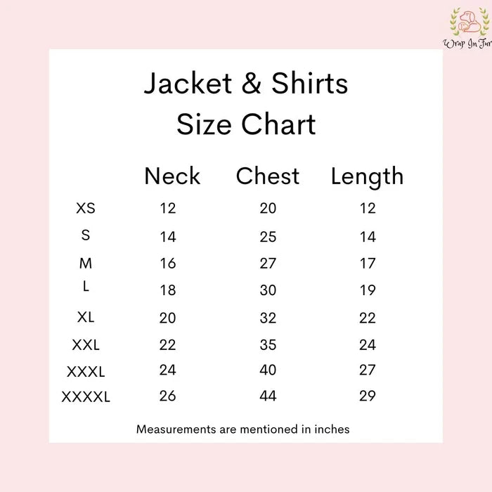 Emerald Green Dog Lehenga Choli – Premium Pet Wedding Dress size chart