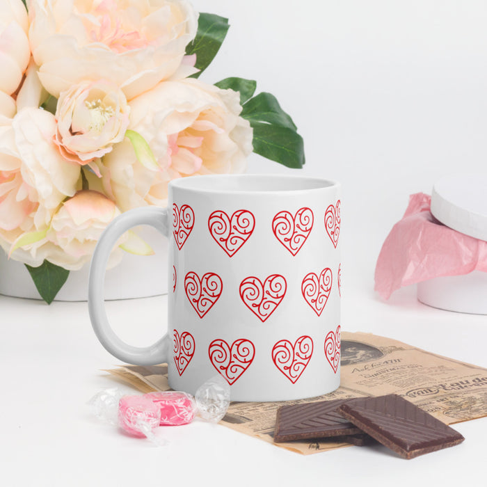 Fall In Love Vine Hearts Ceramic Mug - Bloom Seventy Seven