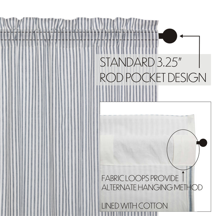 Farmstead Blue Ticking Stripe Valance-Lange General Store