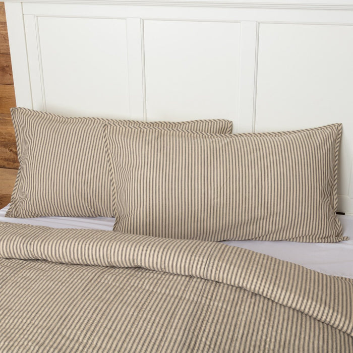 Sawyer Mill Charcoal Ticking Stripe Sham-Lange General Store