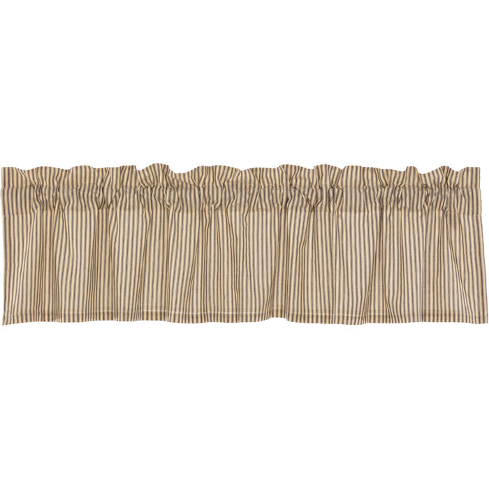 Farmstead Charcoal Ticking Stripe Valance
