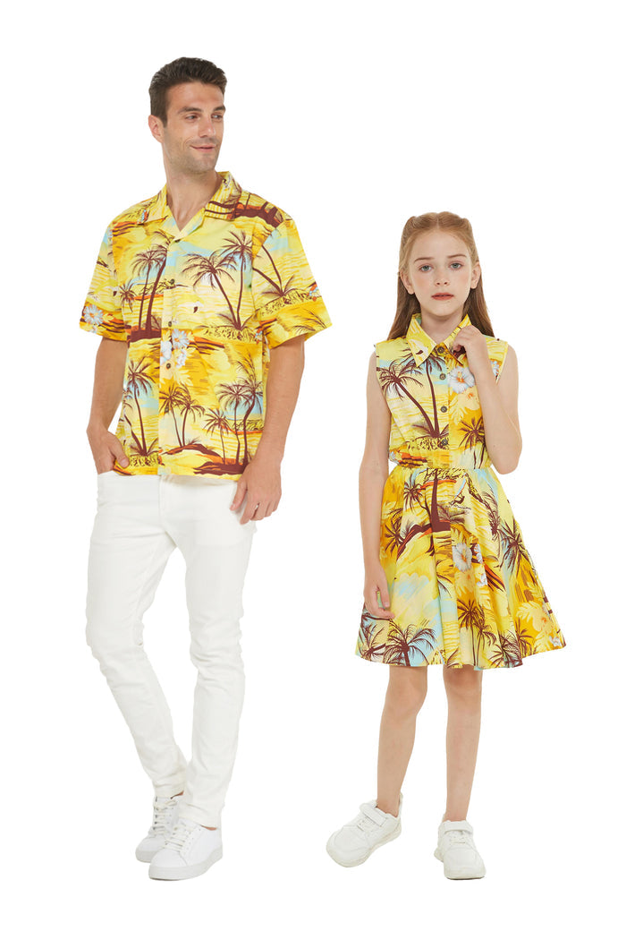 Father Daughter Halia Set in Dolphin Sunset Yellow