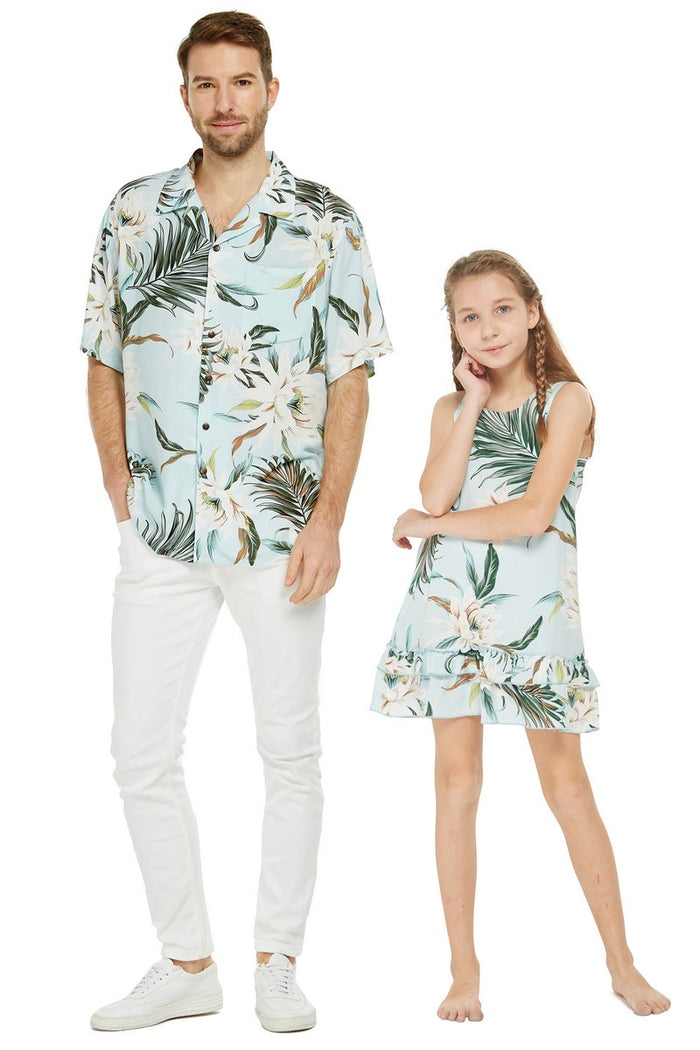 Father Daughter Kaipo Set in Wispy Cereus Light Blue