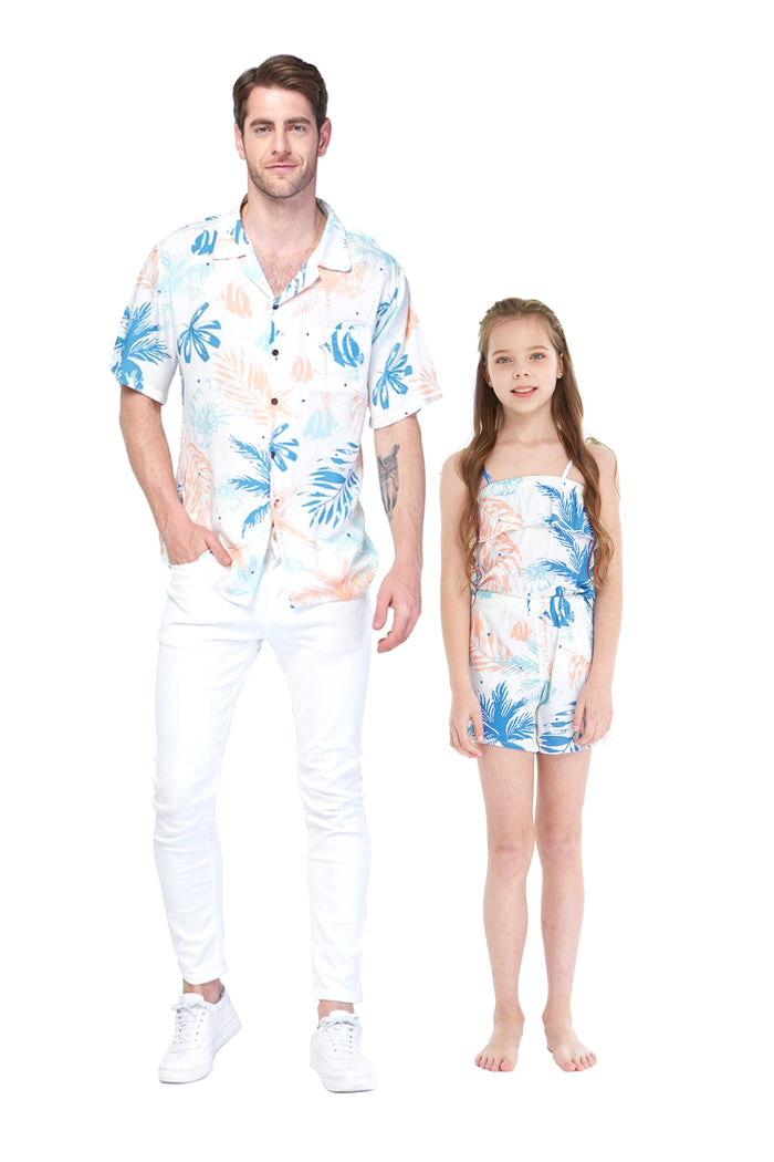 Father Daughter Molokai Set in Sandy Beach White