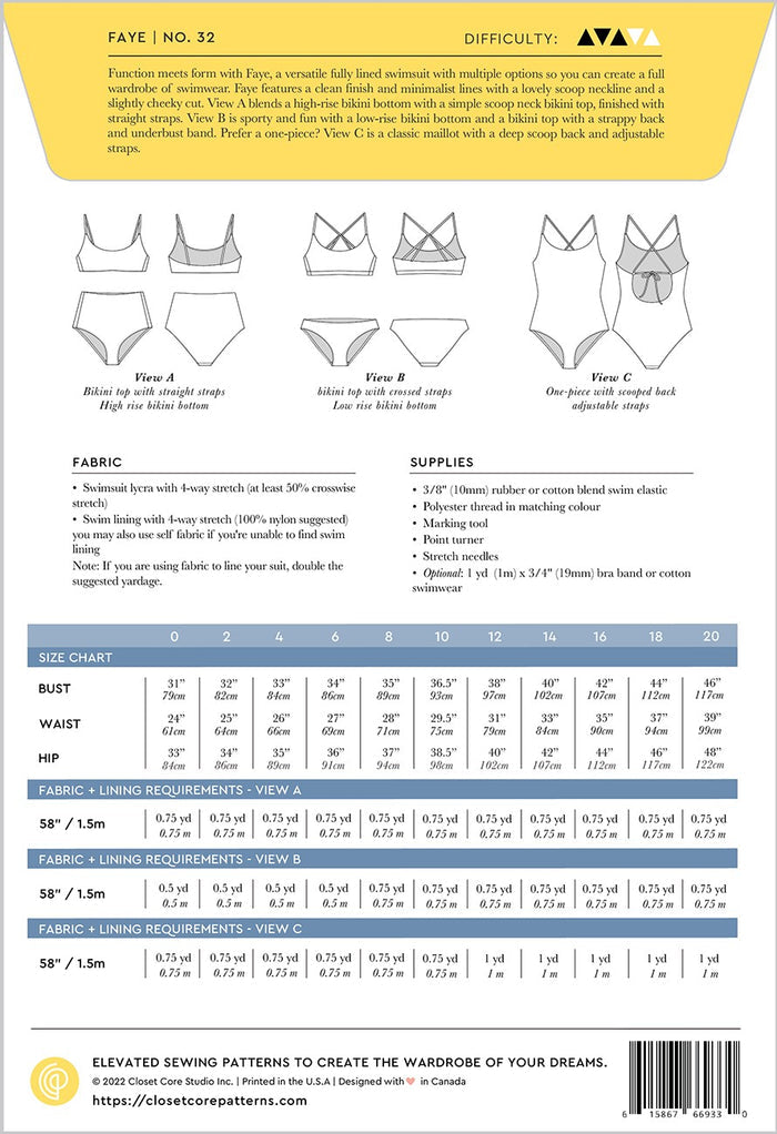 Faye Swimsuit & Bikini - By Closet Core Patterns