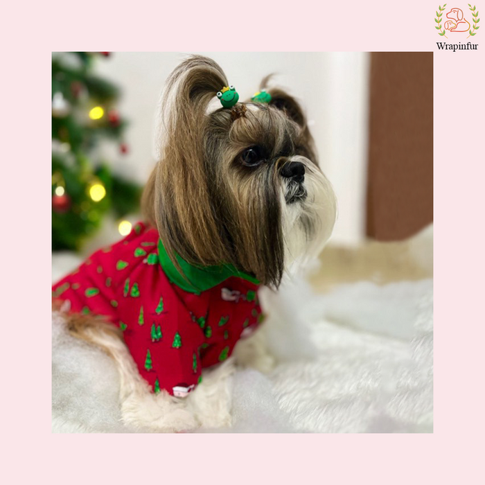 Festive Red Christmas Dog Shirt – Cozy Winter Holiday Outfit