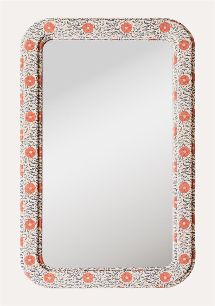 Floral Textile Framed Mirror
