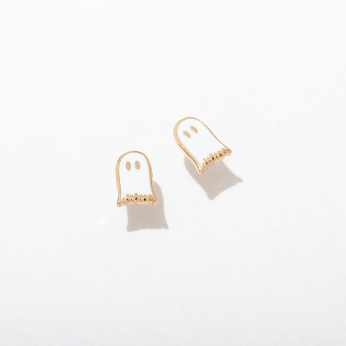 Ghost Enamel Stud Earrings
