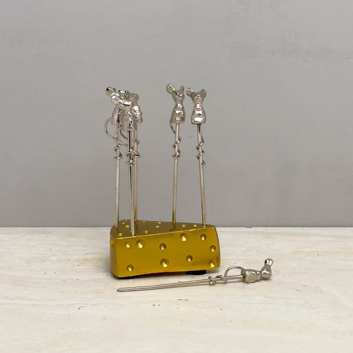 Gilded Mouse Cheese Picks Set of 6
