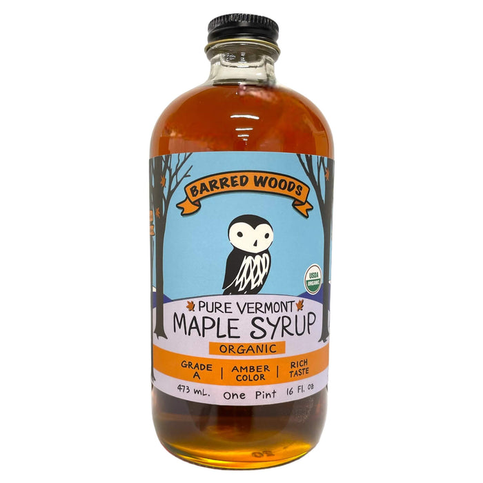 Glass Bottle of Pure Vermont Organic Maple Syrup - One Pint
