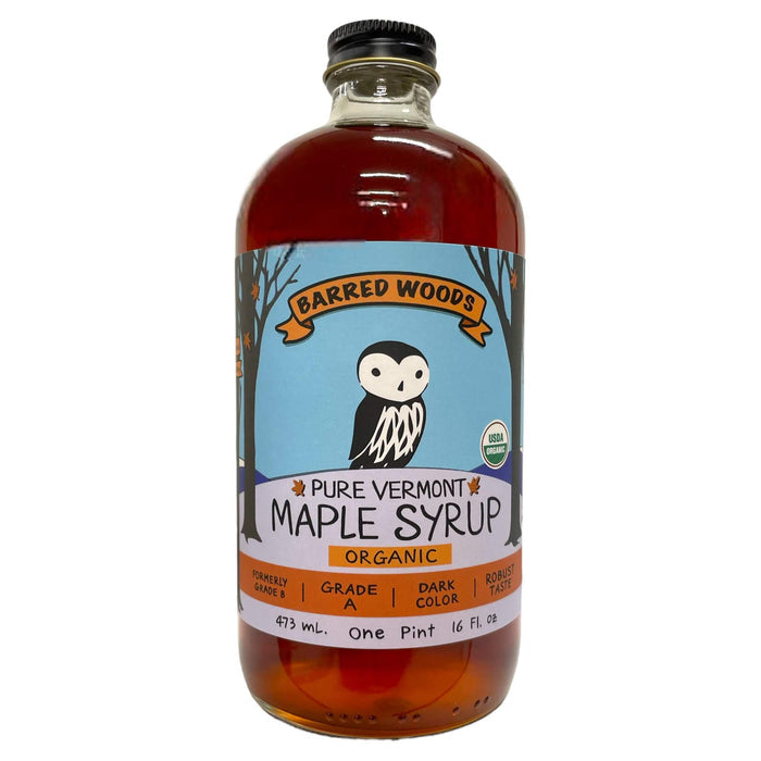 Glass Bottle of Pure Vermont Organic Maple Syrup - One Pint