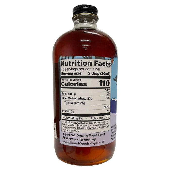 Glass Bottle of Pure Vermont Organic Maple Syrup - One Pint
