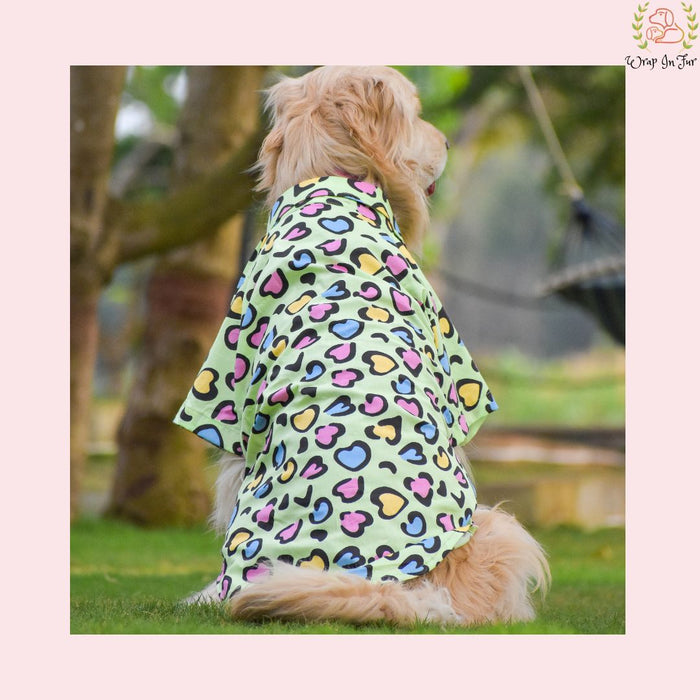 Green Heart Dog Shirt