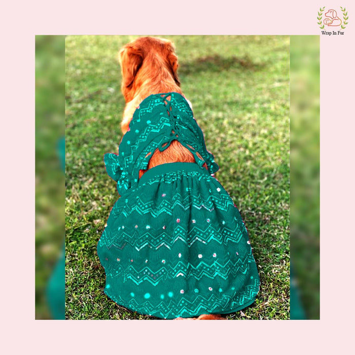 Green Lehenga Choli Dog Bridal Dress for Weddings – Premium Princess Wear