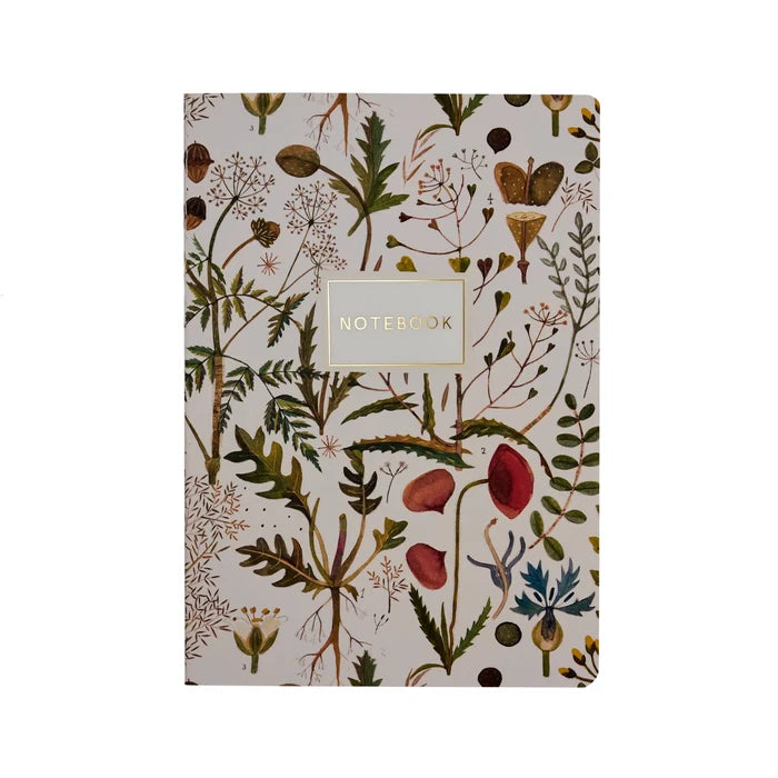 Greens and Flowers A5 Notebook