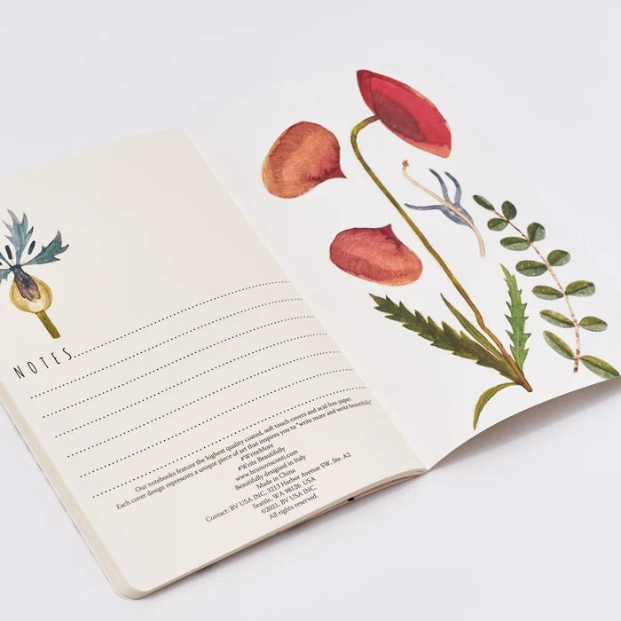 Greens and Flowers A5 Notebook