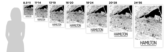 Hamilton Map Poster - Ontario Map Print - Art Deco Series