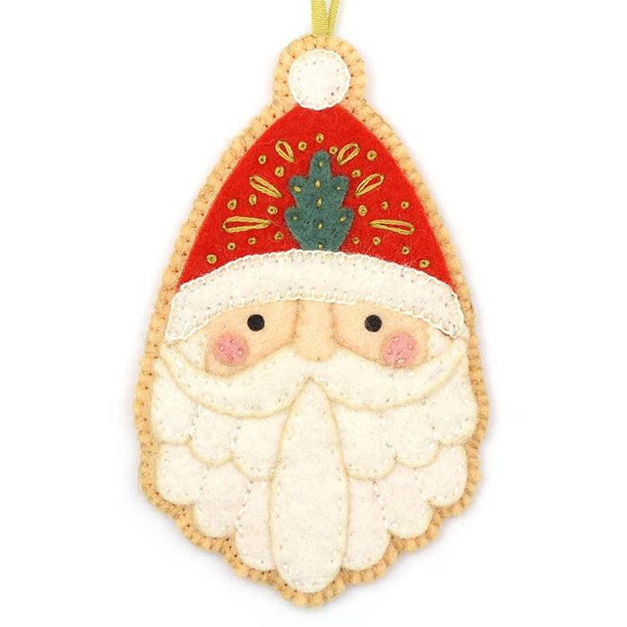 Hand Embroidered Felt Ornament Kit - Santa Claus-Stitched Modern
