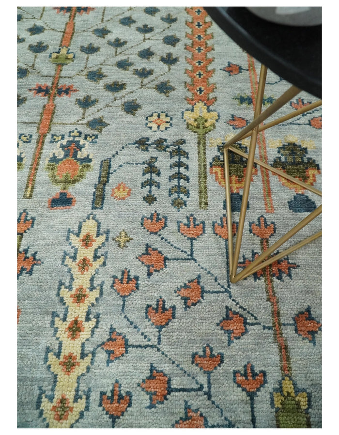 8x10, 9x12, 10x14 and 12x15 Hand Knotted Rust and Blue Traditional Persian Vintage Heriz Serapi Wool Rug | TRDCP204 - The Rug Decor