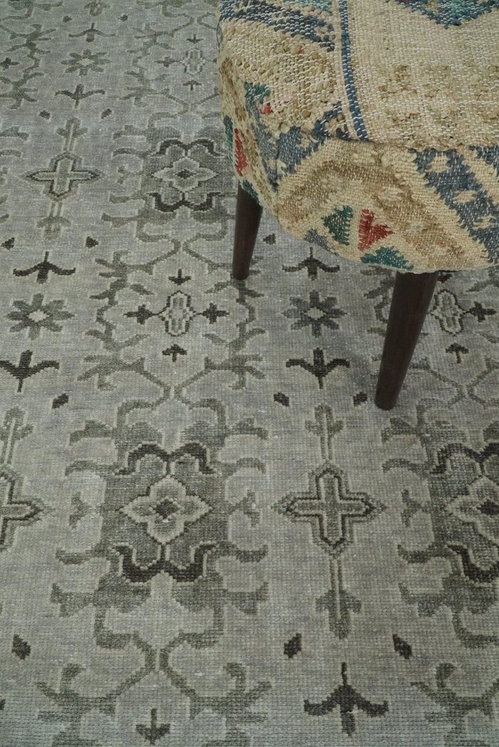 8x10, 9x12 and 10x14 Hand Knotted Wool Blend Silver and Brown Area Rug | EMP7 - The Rug Decor